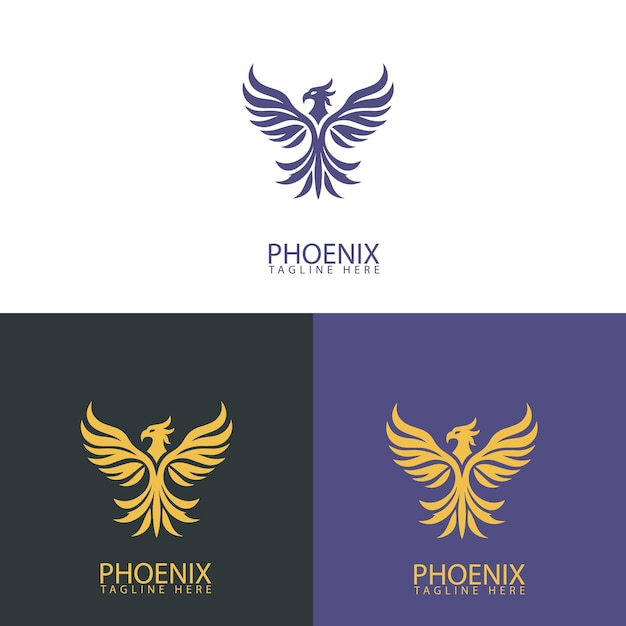 tres logotipos de un fénix se muestran con el logotipo de un logotipo