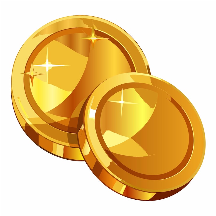 Vector tres monedas de oro con la palabra " gourmet " en ellas
