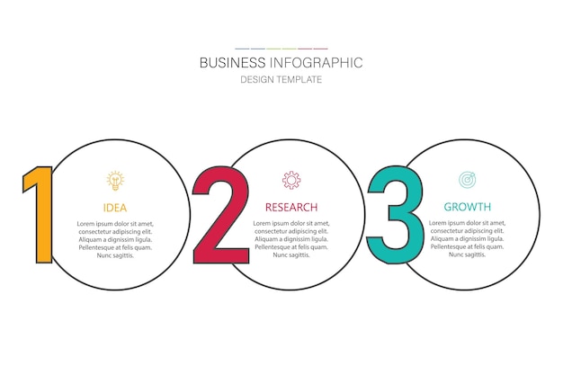Tres pasos Diseño de elementos infográficos plantilla vectorial para la presentación