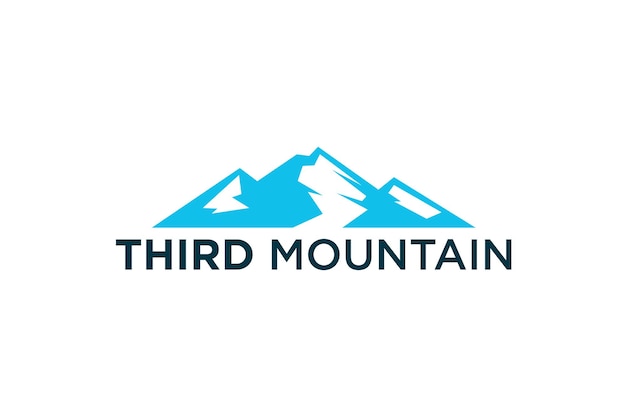 Tres picos de montaña logo simple minimalista rocoso everest campamento naturaleza al aire libre