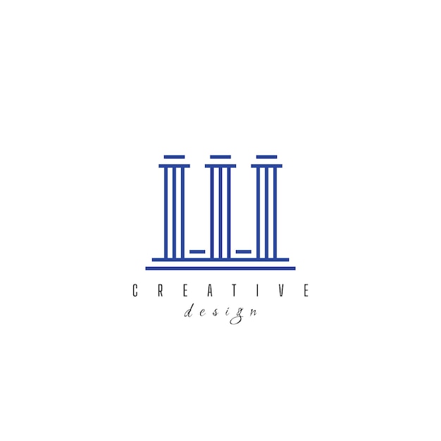 Tres pilares con estilo de pilar griego-romano diseño de logotipo para Lawfirm and Justice Company