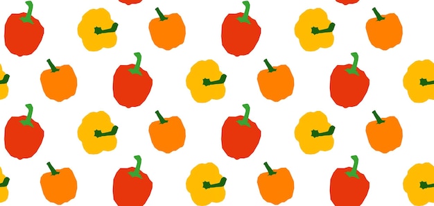 Tres pimientos pimientos amarillos verdes y rojos ilustración vectorial fondo blanco objeto aislado