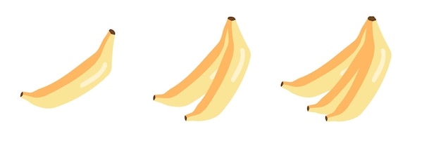 tres plátanos con uno que tiene la palabra en él Plátano diseño vector ilustración de plátano
