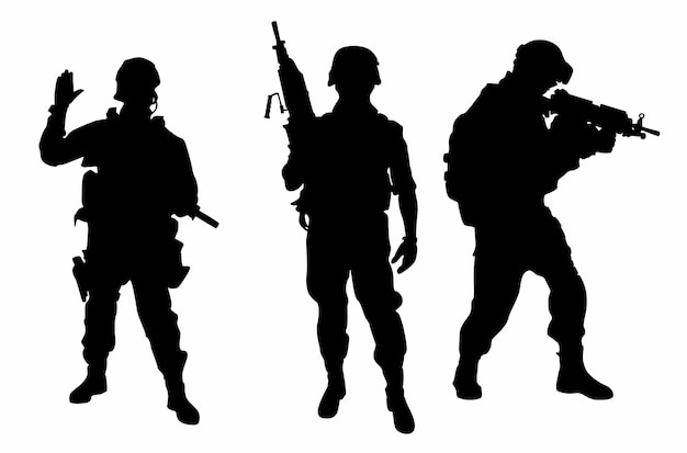 Tres soldados con la palabra ejército en el frente.