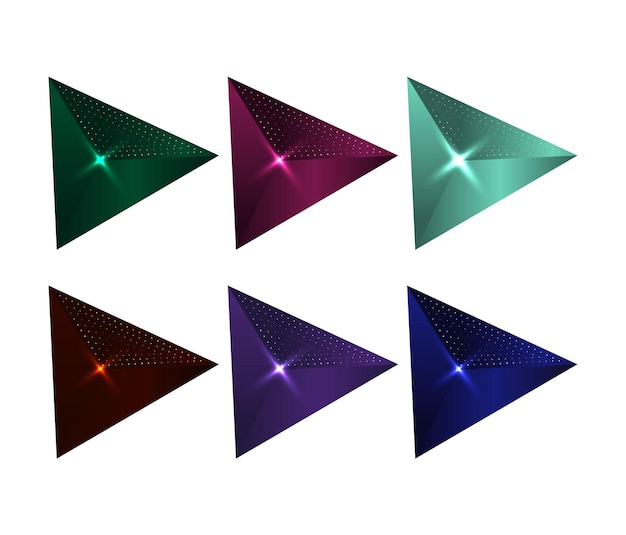 tres sombreros triangulares con diferentes colores en ellos