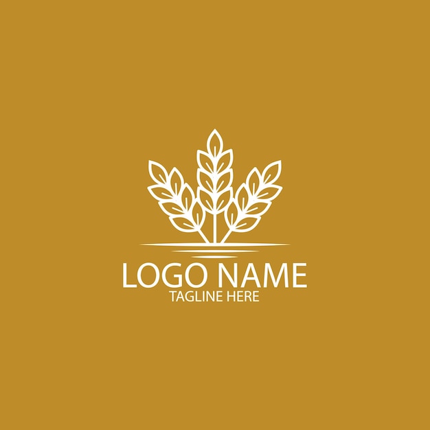 tres tallos de trigo vector de diseño de logotipo de logotipo