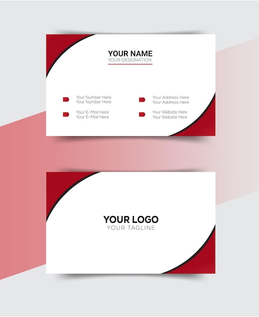 tres tarjetas de visita con un fondo rojo y un logotipo blanco que dice su nombre en él