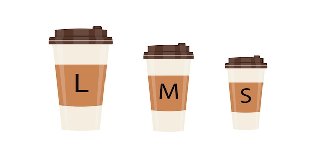 Tres tazas para café y té de diferentes tamaños LMS
