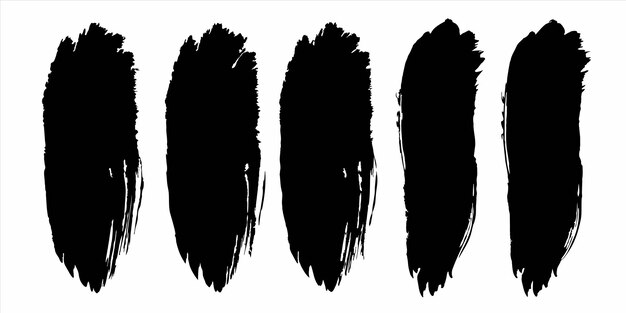 tres tintas negras están dibujadas con un fondo blanco
