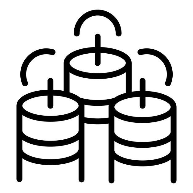 Tres velas redondas con mechas ardientes y líneas de aroma icono