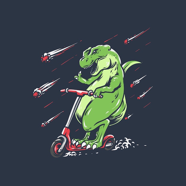 Trex Scooter dibujado a mano