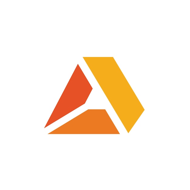 Triángulo abstracto Carta una plantilla de logotipo vectorial