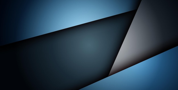 El triángulo azul marino abstracto se superpone con el texto en el diseño de espacio en blanco oscuro