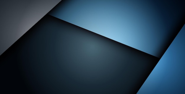 El triángulo azul marino abstracto se superpone con el texto en el diseño de espacio en blanco oscuro