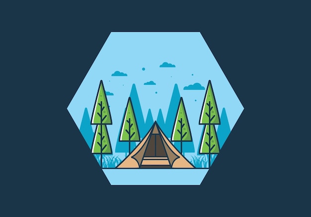 Triángulo carpa camping ilustración plana