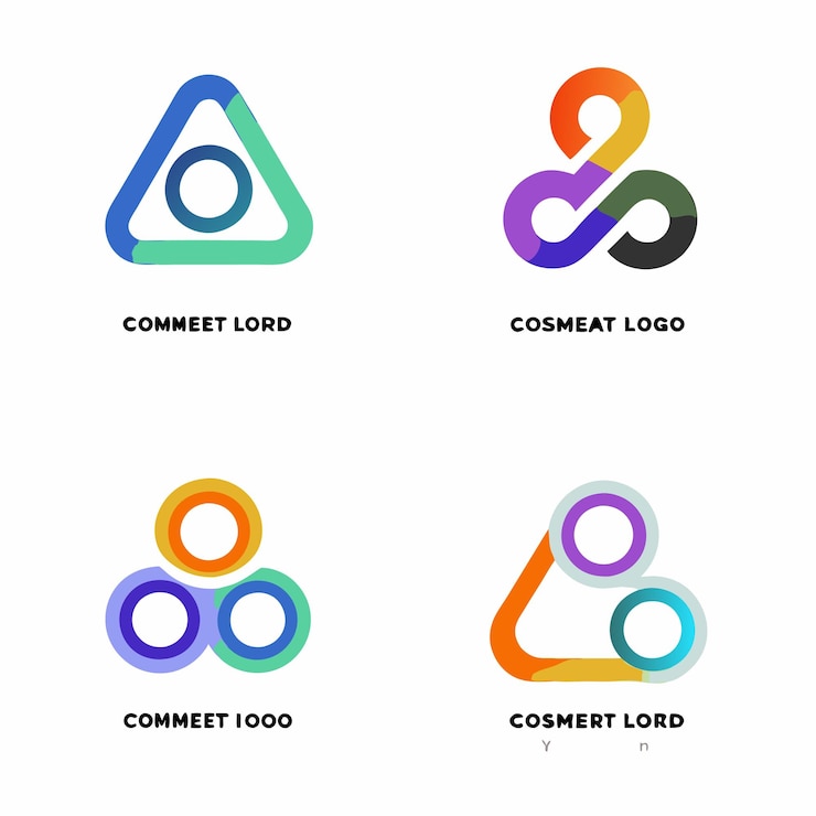 Vector un triángulo de colores con la palabra " gouage " en él
