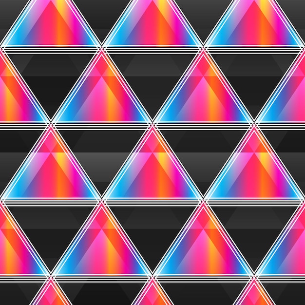 Triángulo de colores vibrantes con patrón sin costuras