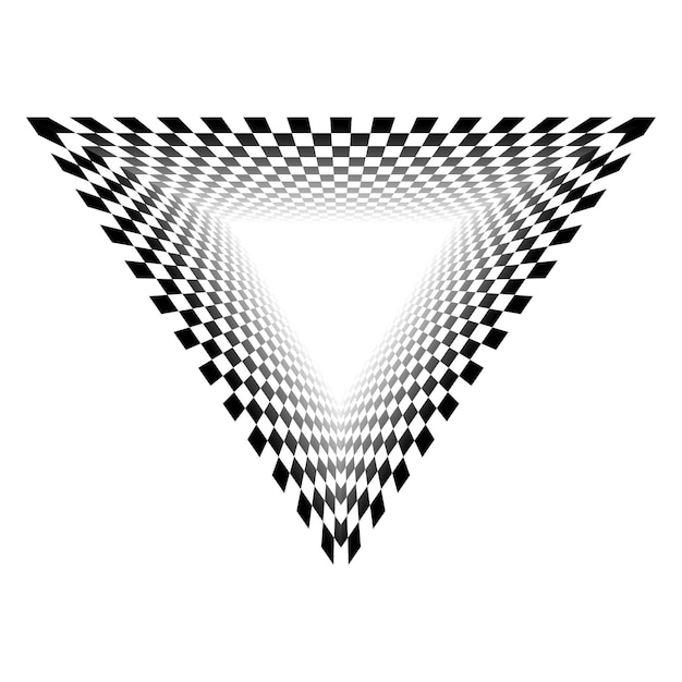 Triángulo de cuadrados blancos y negros