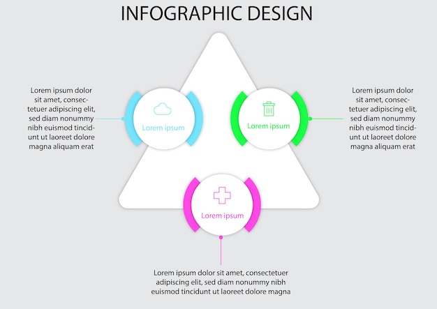 Vector triángulo de diseño de infografías empresariales