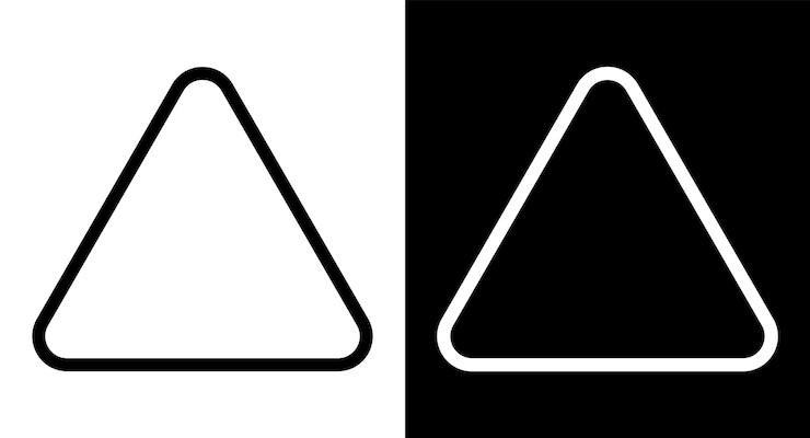 Vector triángulo esquinas redondeadas icono de silueta ilustración de la forma del triángulo