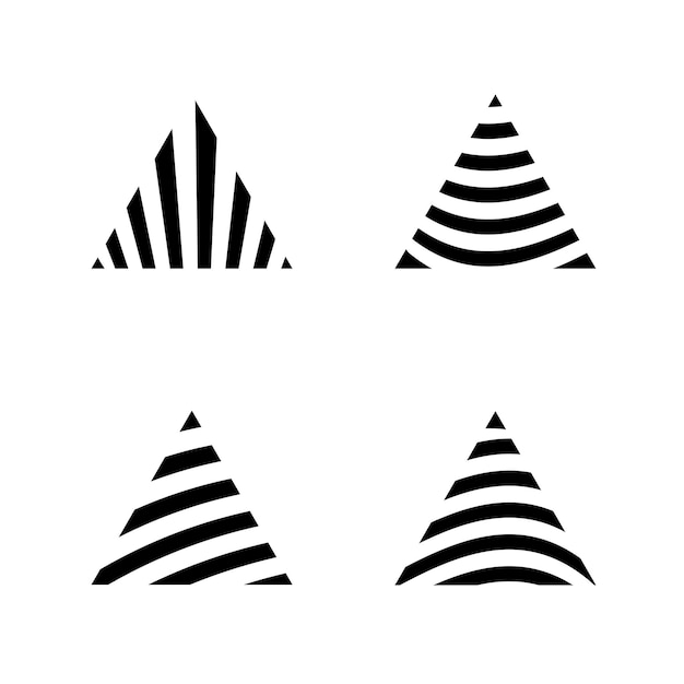 el triángulo está dividido en rayas conjunto vectorial de formas geométricas abstractas