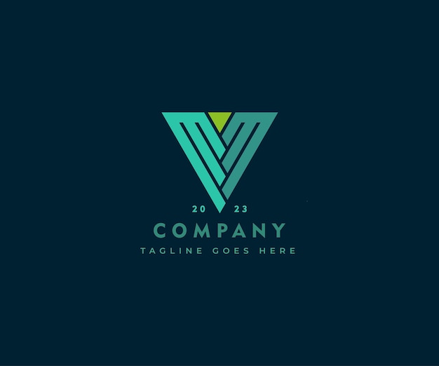 Triángulo geométrico Logotipo vinculado Letra MM Vector Plantilla Resumen Monograma Símbolo EE Carta utilizable para la mejor empresa de negocios moderna Corporate Premium