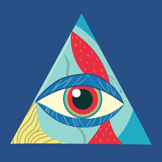un triángulo con un ojo y la palabra ojo en él