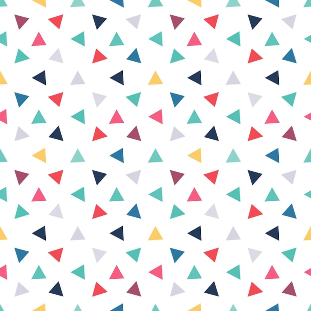 Triángulo de patrones sin fisuras. Fondo interminable triangular de formas geométricas. Flecha de patrones sin fisuras