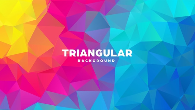Triángulo poligonal abstracto fondo geométrico colorido diseño de gradiente bajo banner de forma poli