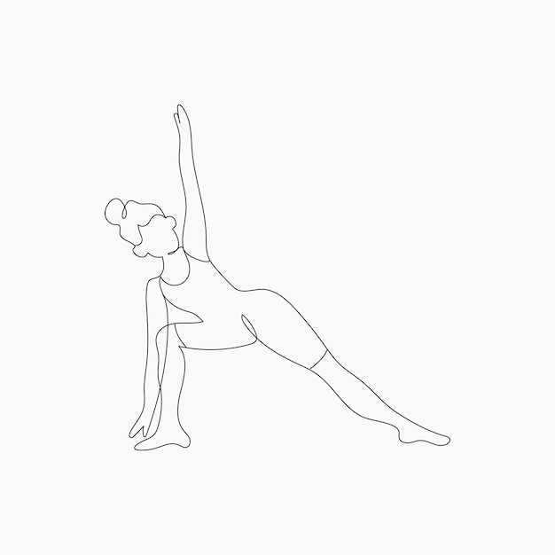 Triángulo Pose Yoga Ilustración