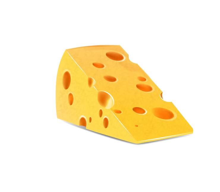 Vector triángulo de queso aislado sobre fondo blanco.