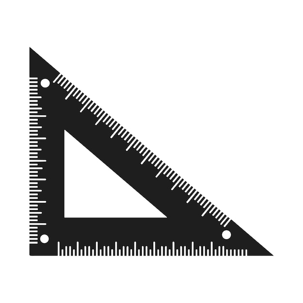 Triángulo regla silueta vector de vuelta a la escuela herramienta de geometría