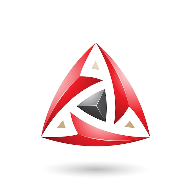 Triángulo rojo con flechas ilustración vectorial