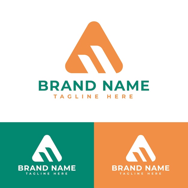 Triángulo también letra M icono de símbolo limpio diseño vectorial de logotipo plano