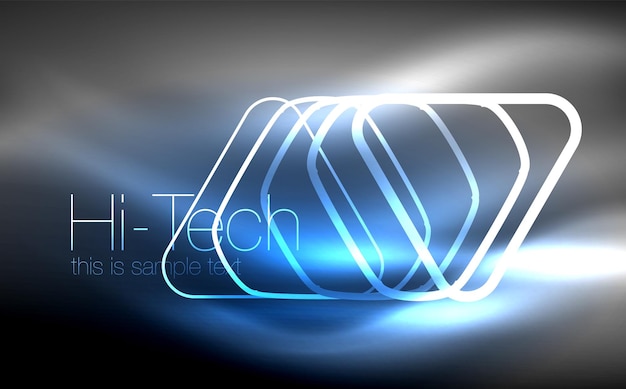 Triángulo vectorial brillante forma geométrica en espacios oscuros fondo abstracto vectorial
