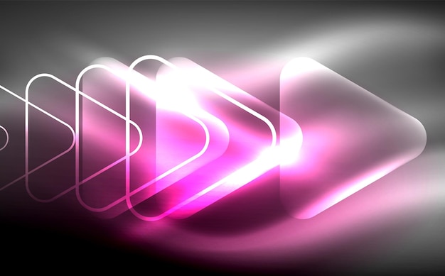 Triángulo vectorial brillante forma geométrica en espacios oscuros fondo abstracto vectorial