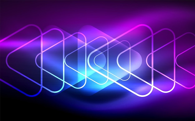 Triángulo vectorial brillante forma geométrica en espacios oscuros fondo abstracto vectorial