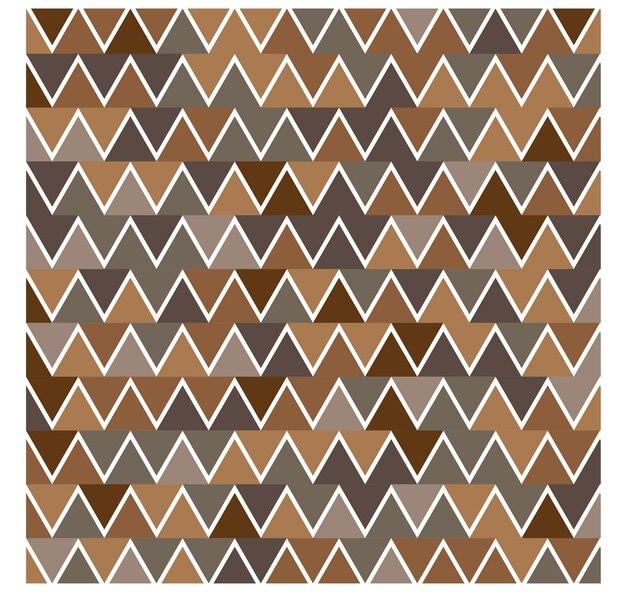 Triángulo zigzag geométrico color marrón tono ilustración arte vector fondo y patrón moderno
