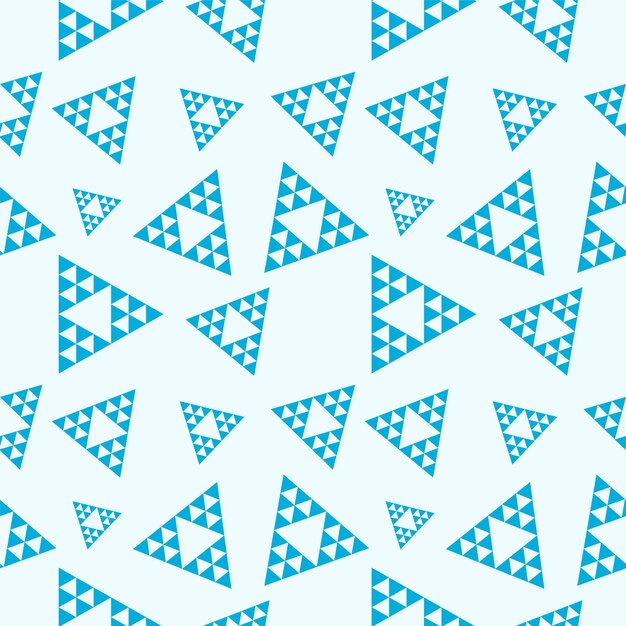 Triángulos abstractos Forma Ornamento Triangular Geométrico Patrón sin costuras Plantilla de diseño Tema de color azul claro y cian