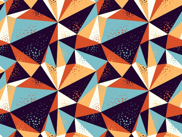 Triángulos caóticos desordenados abstractos fondo vectorial sin costuras, patrón de diseño de partículas para papel tapiz o impresión o textil o papel de regalo.
