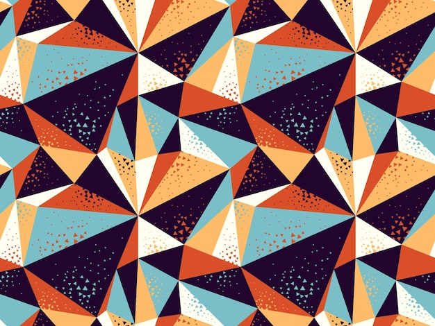 Triángulos caóticos desordenados abstractos fondo vectorial sin costuras, patrón de diseño de partículas para papel tapiz o impresión o textil o papel de regalo.