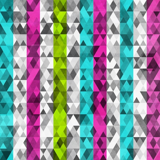 Triángulos de colores abstractos sin fisuras con efecto grunge