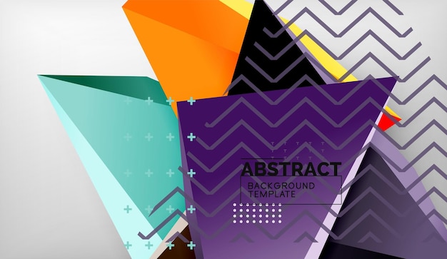Triángulos de colores abstractos fondo geométrico estilo poli bajo triangular de mosaico