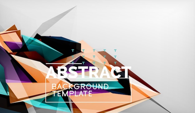 Triángulos de colores abstractos fondo geométrico estilo poli bajo triangular de mosaico