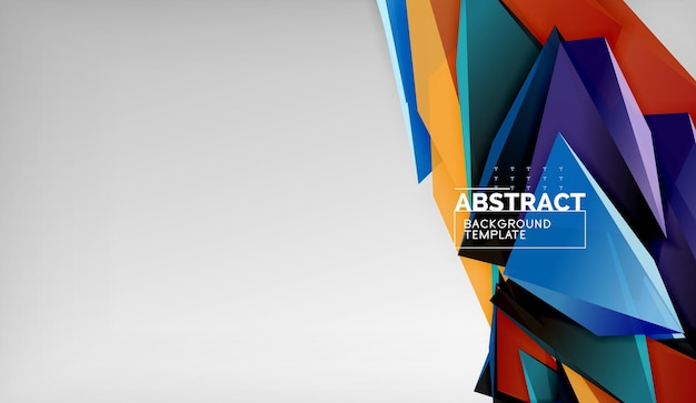 Triángulos de colores abstractos fondo geométrico estilo poli bajo triangular de mosaico