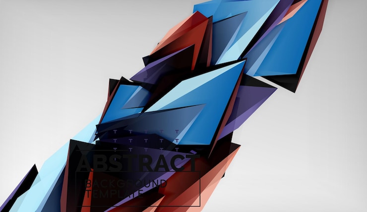 Vector triángulos de colores abstractos fondo geométrico estilo poli bajo triangular de mosaico