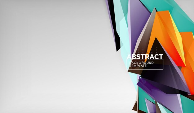 Triángulos de colores abstractos fondo geométrico estilo poli bajo triangular de mosaico