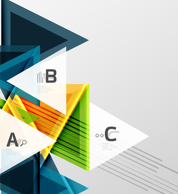 Triángulos y formas geométricas fondo abstracto ilustración vectorial para su diseño