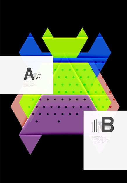 Triángulos y formas geométricas resumen antecedentes ilustración vectorial para su diseño