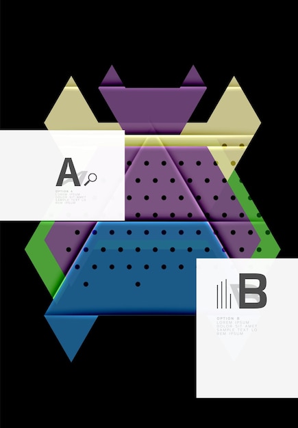 Triángulos y formas geométricas resumen antecedentes ilustración vectorial para su diseño